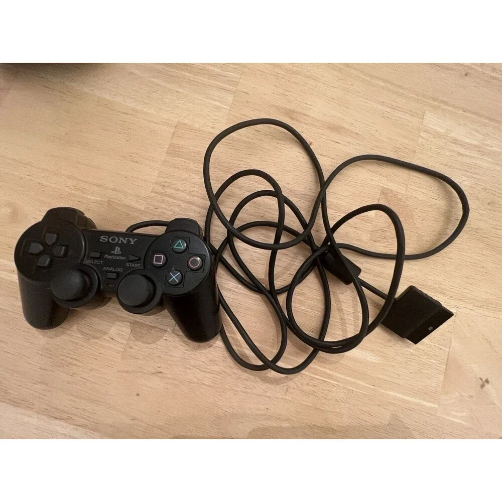 Sony PS2 BLACK Wired Controller OEM DualShock PlayStation 2 AUTHENTIC